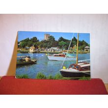 ACROSS THE RIVER STOUR, CHRISTCHURCH, Dorset used postcard 1968 pm =