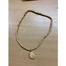 VINTAGE WOODEN WOOD BEADED & PENDANT NECKLACE 10.28 GRAMS 24cm-LONG (P3)