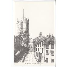 St Nicolas Church Nottingham Sketch Postcard