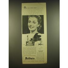 1938 Baldwin Pianos Ad - Some call it social charm