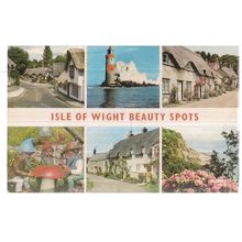ISLE OF WIGHT BEAUTY SPOTS. multiview, used postcard by Nigh 1986 postmark =