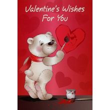 Valentines Wishes For You - Juvenile Valentines Greeting Card - 22375