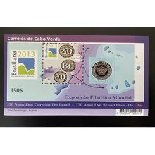 Cabo Verde 2013 Mi. Bl. 46 Brasiliana Exhibition Philatelic Stamp on Stamp
