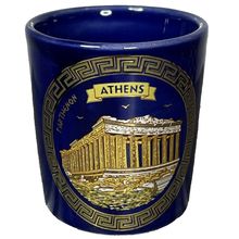 Greek Athens 24KT GOLD SHOT GLASS/TOOTHPICK HOLDER Handmade Vintage Collectible