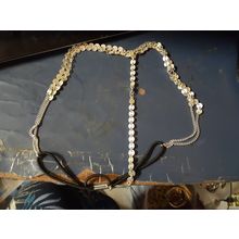 womens silver tone linked circles & chain head decoration / head piece