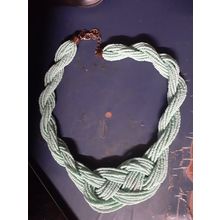 womens green beaded rope style necklace