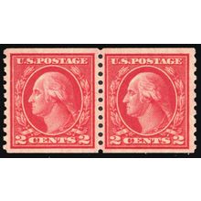 492, Mint VF/XF NH 2¢ Coil Pair- Very Fresh Stamp! - Stuart Katz