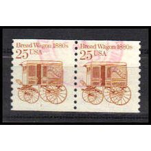Used 2136 25c Bread Wagon Fine CNP Left 1 PA0816