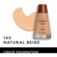 COVERGIRL Clean Liquid Foundation 140 NATURAL BEIGE 1 oz.