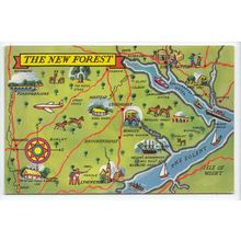 The New Forest Map Postcard 2846