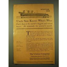 1918 Winton Six Ad - Uncle Sam Knows What's What