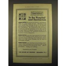 1918 Mennen Kora-Konia Powder Ad - Hospital, Sanitarium