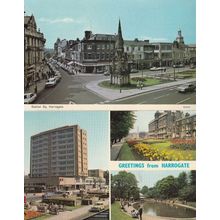 Station Square Harrogate Civic Centre 2x 1970s Postcard s