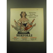 1959 Bertolli Wine Ad - Imported wines that whisper enchantment