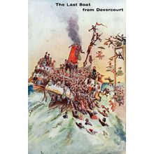 Last Boat Ship From Dovercourt Essex Old Disaster Comic Postcard