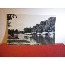 COLLEGE BARGES, RIVER ISIS, OXFORD unused vintage postcard. RP by J. Salmon =