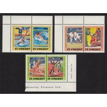 St. Vincent Olympic Games Los Angeles 6V Corners 1984 MNH SG#812=819