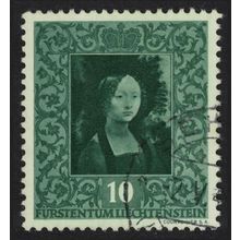 Liechtenstein 'Ginevra de Benci' Painting by da Vinci 1949 Canc SG#269