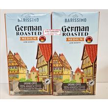 Barissimo German Roasted Low Acidity Medium Ground Coffee 17.6oz 500g (2 Packs)