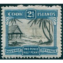 Cook Islands 1938 3s greenish blue & green SG129 used