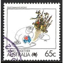 AUSTRALIA 1988: LIVING TOGETHER - 65c TELECOMMUNICATIONS USED (G4)