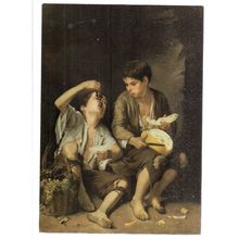THE MELON AND GRAPES EATERS by Bartolome Esteban Murillo postcard