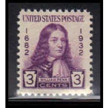 724 3c William Penn Fine MNH O3516