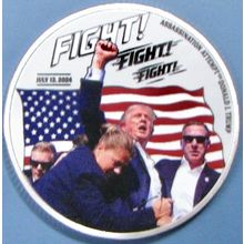 Donald Trump "Fight". Challenge Coin. 1.50". 83b.