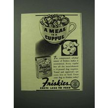 1940 Friskies Dog Food Ad - A Meal in a Cupful