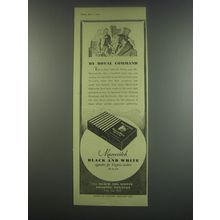 1949 Marcovitch Black and White Cigarettes Ad - By royal command
