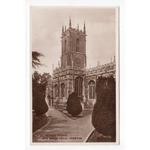 St Peter's Church Tower and South Porch Tiverton Postcard RP Devon