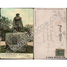 CT New London Postcard John Winthrop Monument Undivided Back ct_box4~1877