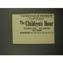 1953 The Children's Hour Play Ad - The best play of the season