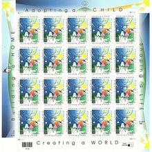 Building A Home Adopting a Child Sheet of Twenty 33 Cent Stamps Scott 3398