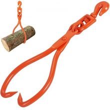 Log Skidding Tongs, 18 inch 2 Claw Log Lifting Tongs, Heavy Duty Rotating St...