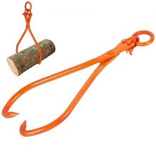 Log Skidding Tongs, 32 inch 2 Claw Log Lifting Tongs, Heavy Duty Steel Lumbe...