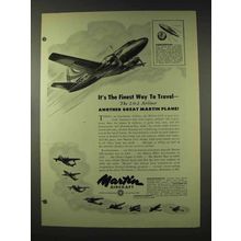 1948 Martin Aircraft 2-0-2 Airliner Ad - Finest Travel