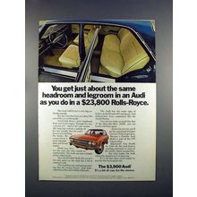 1972 Audi 100LS Car Ad - Same Headroom, Legroom!