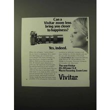 1975 Vivitar 85-205mm f/3.8 Macro Focusing Zoom Lens Ad - Happiness