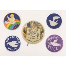 End War Taxes Dove Rainbow Hippy Peace 1960s Badge Button Postcard