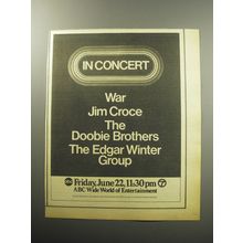 1973 ABC Wide World of Entertainment Ad - In Concert War Doobie Brothers