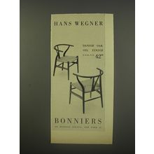 1956 Bonniers Hans Wegner Chairs Advertisement