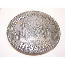 1989 NATIONAL FINALS RODEO BELT BUCKLE 7th EDITION ANIVERSARY SERIES HESSTON