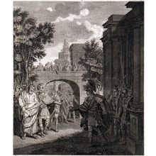 RETURN OF TELEMACHUS TO SALENTUM 1794 John Barlow - Dubourg ENGRAVING