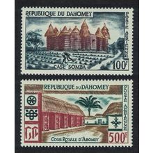 Dahomey Local Life and Architecture Airmail High Values 2v 1960 MNH
