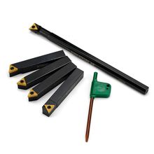 OSCARBIDE 3/8" Shank Lathe Turning Tool Set, 5Pcs (4 Carbide Tool Holders + 1 Bo