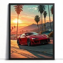 GTA Poster GTA Wall Art For Gaming Room GTA Print Red Sports Car Art Gamer Gift
