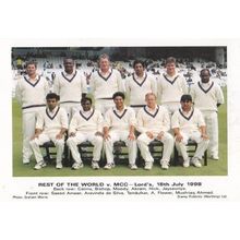 Rest Of The World 1988 International Team Cricket A Flower Saeed Anwar Postcard