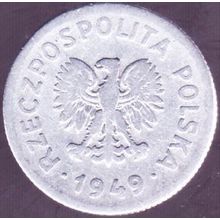 1949 Poland 1 Zloty Coin