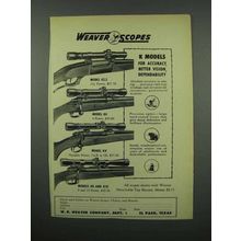 1953 Weaver Model 2.5, K4, KV, K8 Scope Ad - Accuracy